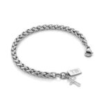 Pulseira para Homem em Aço Inoxidável -Pulseira com cruz para homem - marca portuguesa -Twobrothers - Pulseira Houston - Pulseiras masculinas com estilo - Pulseiras em aço inoxidável para homem