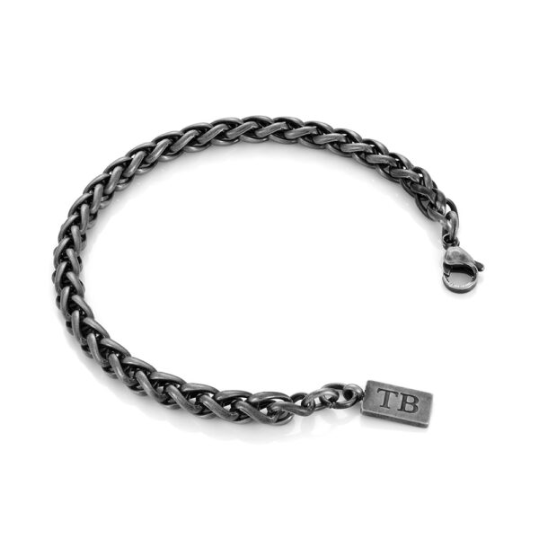 Pulsera de acero inoxidable oscura para hombre - Pulsera oscura y sencilla para hombre - Marca portuguesa Twobrothers - Pulsera Phoenix - Pulseras para hombre con estilo - Pulseras de acero inoxidable oscuras para hombre