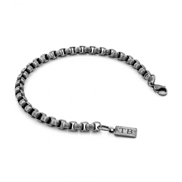 Pulsera hombre Salinas, en color oscurecida, en acero inoxidable ennegrecido, de la marca Twobrothers.