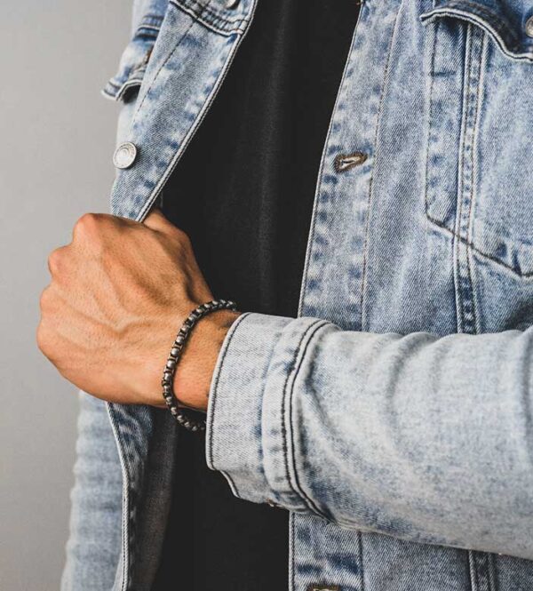 Pulsera hombre Salinas, en color oscurecida, en acero inoxidable ennegrecido, de la marca Twobrothers.