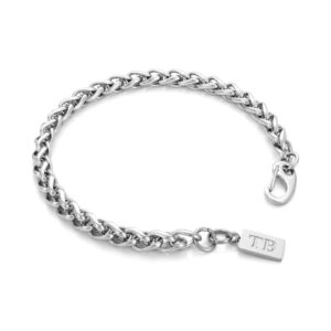 Pulsera hombre Marshall, en color plata, en acero inoxidable, de la marca Twobrothers.