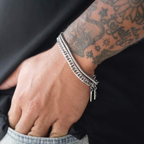 Pulsera de acero inoxidable para hombre - Pulsera sencilla para hombre - Marca portuguesa Twobrothers - Pulsera Culver - Pulseras para hombre con estilo - Pulseras sencillas de acero inoxidable para hombre