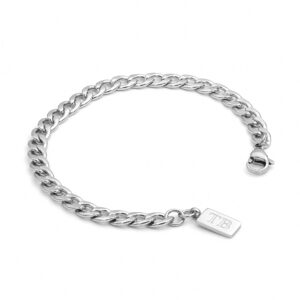 Pulsera hombre Lynwood, en color plata, en acero inoxidable, en la marca Twobrothers.