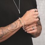 Pulseira para homem em aço inoxidável e pedras naturais - Pulseira com pedras naturais - Pulseira masculina - Pulseira Indianapolis - Pulseira da marca Twobrothers