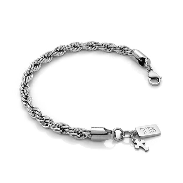 Pulseira para Homem em Aço Inoxidável -Pulseira com cruz para homem - marca portuguesa -Twobrothers - Pulseira Tamarac - Pulseiras masculinas com estilo - Pulseiras em aço inoxidável para homem