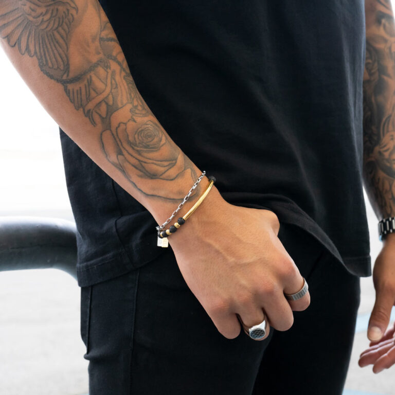 Pulsera hombre Tampa, en color plata, en acero inoxidable, en la marca Twobrothers.