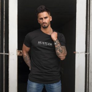 Camiseta de hombre en algodón Regular Fit - Twobrothers Hustler - Delantero