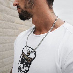 Collar de acero inoxidable para hombre de la marca Twobrothers con mucho estilo - Collar Texas - Collar simple de acero inoxidable