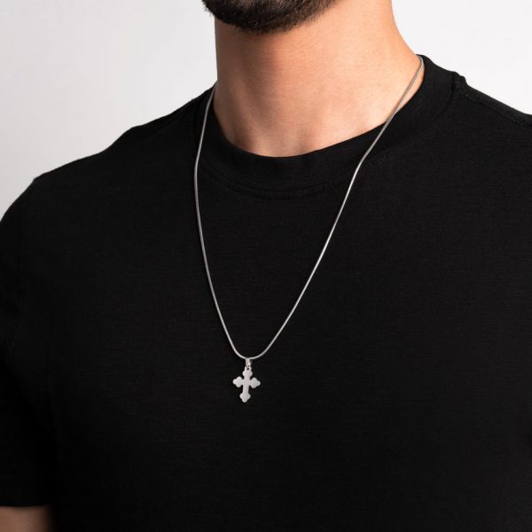 Collar de hombre de acero inoxidable con cruz de la marca portuguesa Twobrothers - collar Kentucky - collar de hombre para el estilo de todos los días