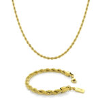 Conjunto de Pulseira Dourada e Colar Dourado para Homem - Twobrothers - Conjunto Pulseira Pike Gold e Colar Essex Gold