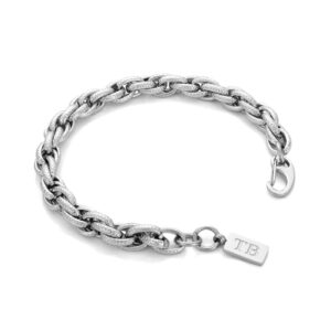 Pulsera para hombre en acero inoxidable, con mosquetón de calidad superior, producida por la marca Twobrothers. Pulsera Havre