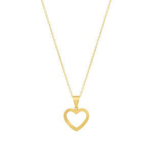 Collar Heart Gold de acero inoxidable chapado en oro para mujer de la marca Twobrothers.