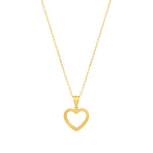 Collar Heart Gold de acero inoxidable chapado en oro para mujer de la marca Twobrothers.