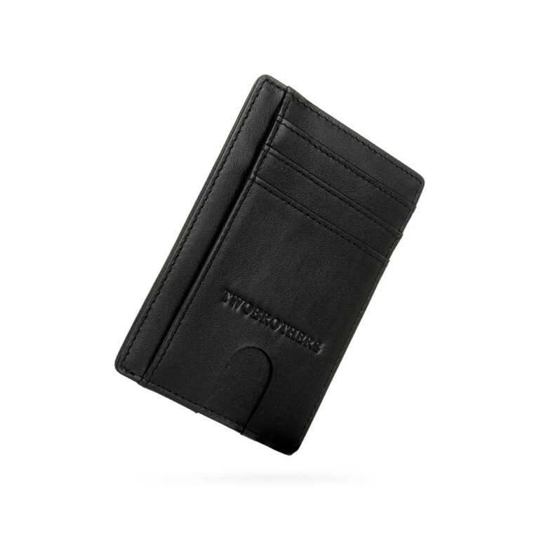 Titular de la Tarjeta para hombre, en color negra, en piel naturale, de la marca Twobrothers.