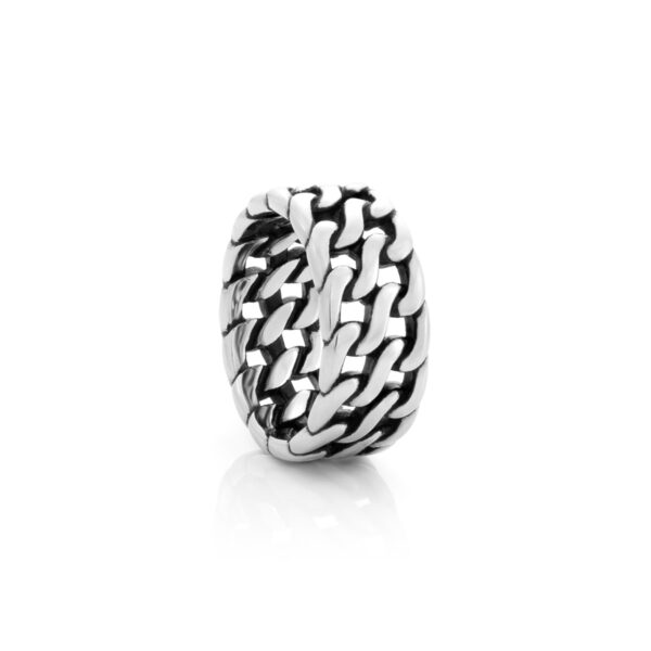 Anillo Brockport para hombre en acero inoxidable del tipo cadena Twobrothers.