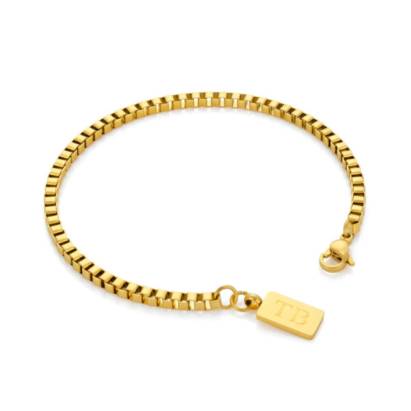 Pulsera Utica Gold para hombre fabricada en acero inoxidable chapado en oro estilo cadena de la marca Twobrothers.