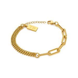 Pulsera de oro Vittoria para mujer de estilo pulsera de cadena de oro en acero inoxidable de la marca portuguesa Twobrothers