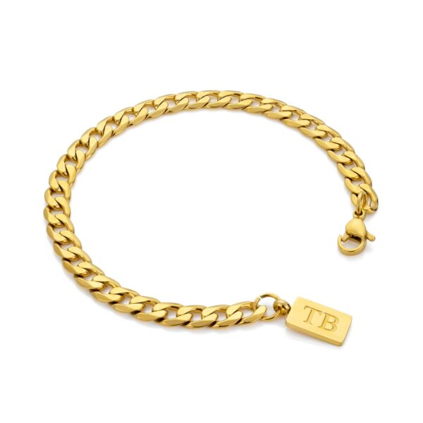 Pulsera Lynwood Gold para hombre fabricada en acero inoxidable chapado en oro estilo cadena de la marca Twobrothers.