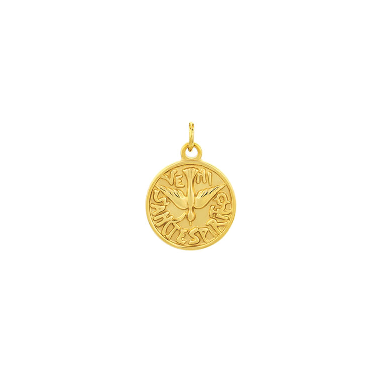 Colgante en medalla Espíritu Santo, en color plata, en acero inoxidable, de la marca Twobrothers.