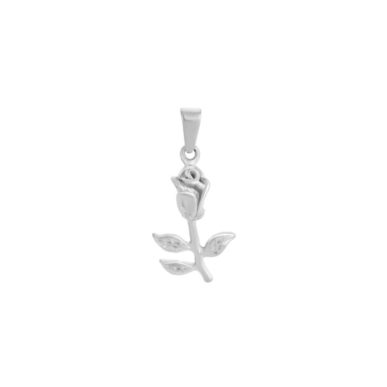 Colgante Rose, en forma de rose, en color plata, en acero inoxidable, de la marca Twobrothers.