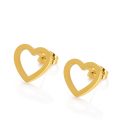 Brincos Heart Gold para mulher produzidos em aço inoxidável dourado pela marca Portuguesa Twobrothers.