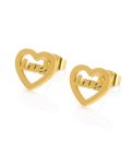 Pendientes Heart Love Gold para mujer fabricados en acero inoxidable dorado por la marca portuguesa Twobrothers.