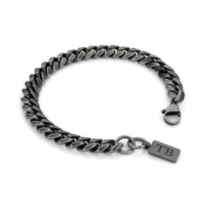 Pulsera hombre Los Angeles, en color oscurecida, en acero inoxidable ennegrecido, de la marca Twobrothers.