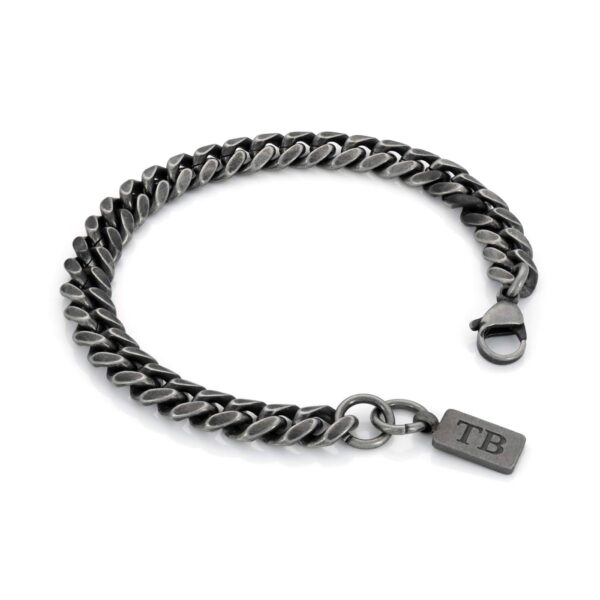 Pulsera hombre Los Angeles, en color oscurecida, en acero inoxidable ennegrecido, de la marca Twobrothers.