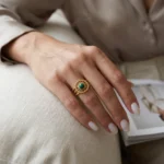 Anillo Mujer Dorado Ella Gold-Green - Imagen 5
