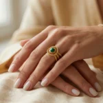 Anillo Mujer Dorado Ella Gold-Green - Imagen 4