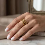 Anillo Mujer Dorado Elyna - Imagen 4