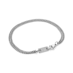 Pulsera hombre doble Davis en color plata en acero inoxidable de la marca Twobrothers