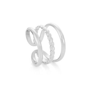 Anillo para Mujer Triple Plateado en acero inoxidable de la marca Twobrothers en España