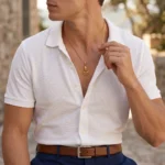 Collar Hombre Dorado con Colgante de Rosa - Imagen 2