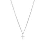 Collar hombre Imola, en color plata, con colgante en forma de cruz, en acero inoxidable, de la marca Twobrothers.