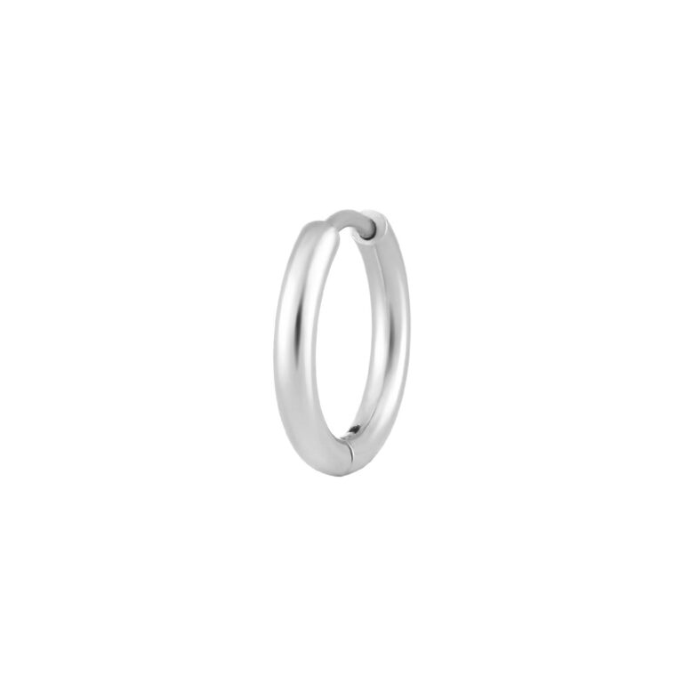 Pendiente para hombre en aro 10mm, en color plata, en acero inoxidable, de la marca Twobrothers.