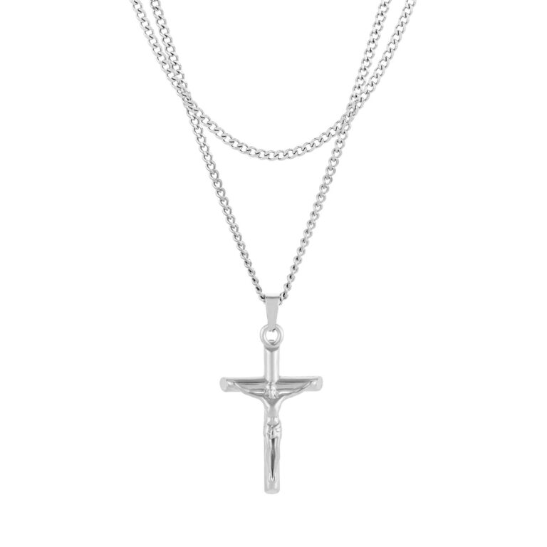 Conjunto de hombre Manassas, en color plata,ollares de diferentes longitudes, en acero inoxidable, de la marca Twobrothers.