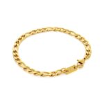 Pulseira corrente para homem Ilion , em aço inoxidável polido e dourado, da marca Portuguesa Twobrothers.