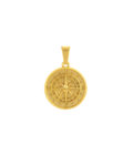 Colgante de Medalla Dorada Captain Compass, con brújula o rosa de los vientos, para Collar Dorado en acero inoxidable