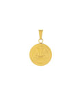 Colgante de Medalla Dorada Damascus, con la balanza de la justicia, para Collar Dorado en acero inoxidable