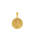 Colgante Medalla Dorada de Hombre Vitruvio, de Leonardo Da Vinci, para Collar Dorado en acero inoxidable
