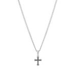 Collar hombre Cruz con Brillante, en color plata, en acero inoxidable, de la marca Twobrothers.