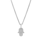Collar hombre Cadena Plata con Mano de Fátima, en color plata, en acero inoxidable, de la marca Twobrothers.
