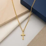 Collar Hombre Dorado Cruz Idaho - Imagen 4