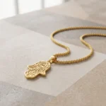 Collar Hombre Dorado Cadena Mano de Fátima - Imagen 5