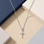 Collar Hombre Plateado Cruz Idaho - Imagen 4