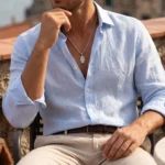 Collar Hombre Plateado Cadena Mano de Fátima - Imagen 3