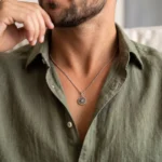 Collar Hombre Plateado Rosa de los Vientos - Imagen 5