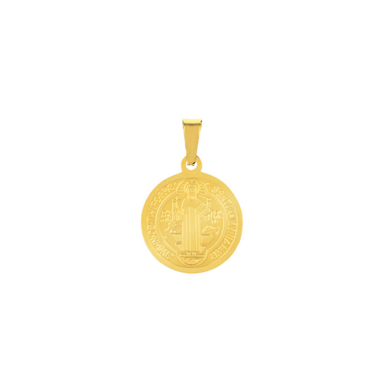 Colgante de medalla dorada para collar de acero inoxidable para hombre.