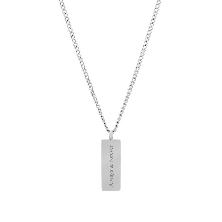 Collar De Hombre Minimalista Con Placa Personalizada